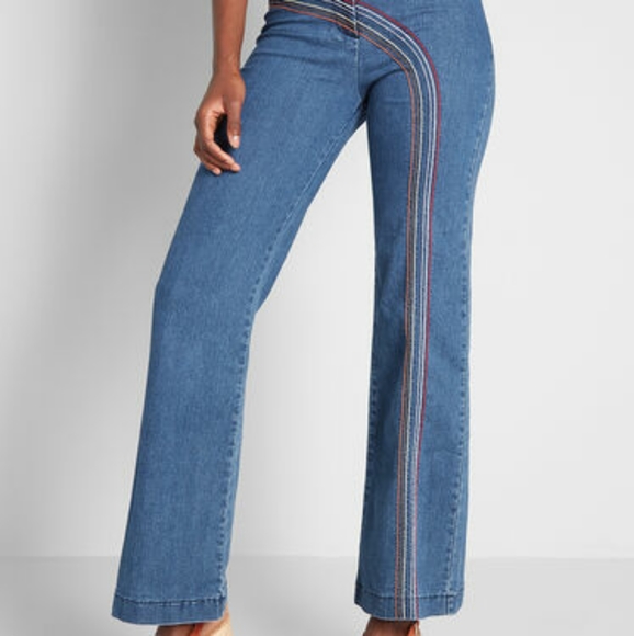 Modcloth Denim - SALE Modcloth Wide Leg Rainbow Jeans 20r